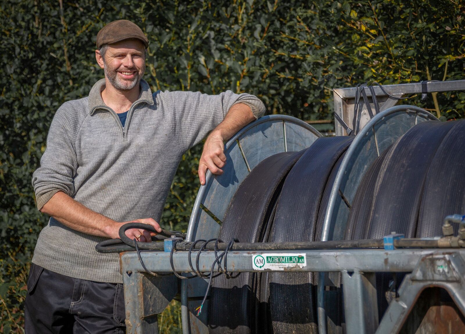 Jakob Eskeland med Agromiljø slangetrommel